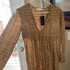 R. Vivimos leopard print dress with tigers+pattern